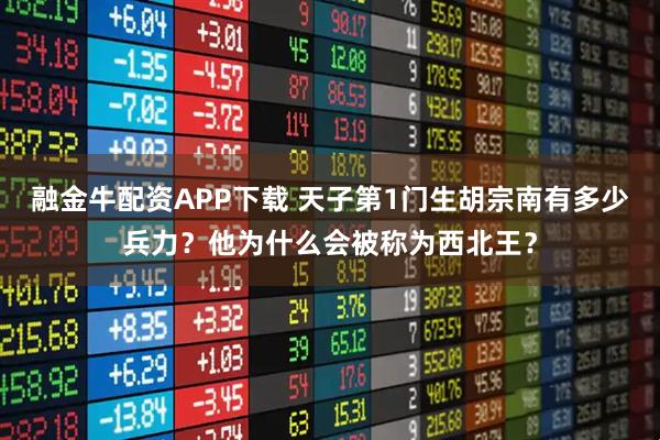融金牛配资APP下载 天子第1门生胡宗南有多少兵力？他为什么会被称为西北王？